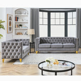 Mid-Century Modern Sofa Set Couch Luxury Modern Upholstered 3-Seater + 2-seater sofa Set