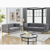 Mid-Century Modern Sofa Set Couch Luxury Modern Upholstered 3-Seater + 2-seater sofa Set