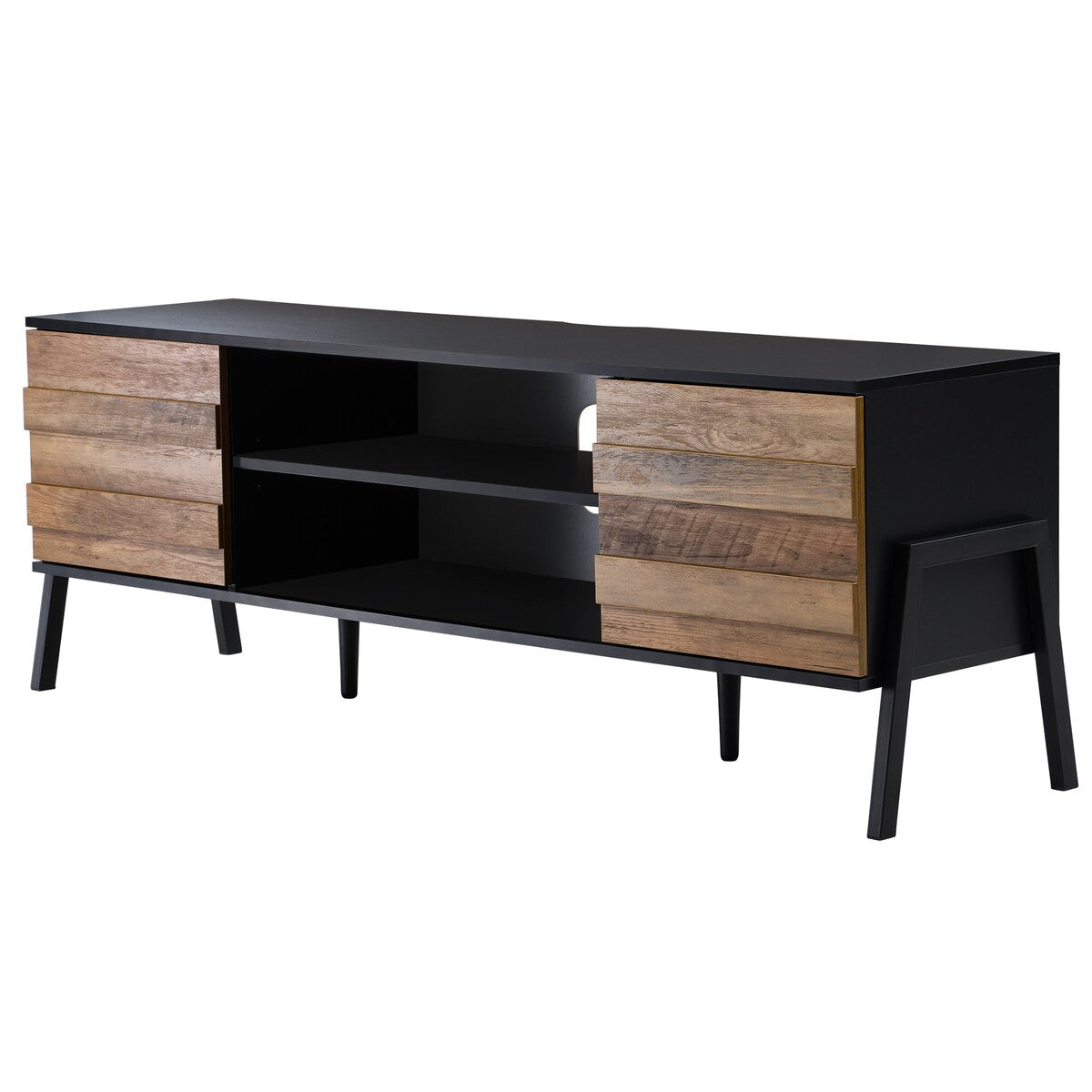 Mid-Century Modern TV Stand for up to 65'' Flat Screen, Wood, 59"
