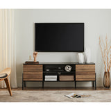 Mid-Century Modern TV Stand for up to 65'' Flat Screen, Wood, 59"