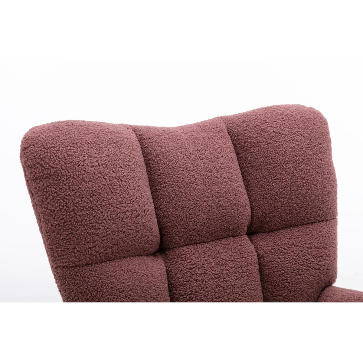 Mid Century Modern Teddy Fabric Tufted Upholstered Rocking Chair for Living Room Bedroom