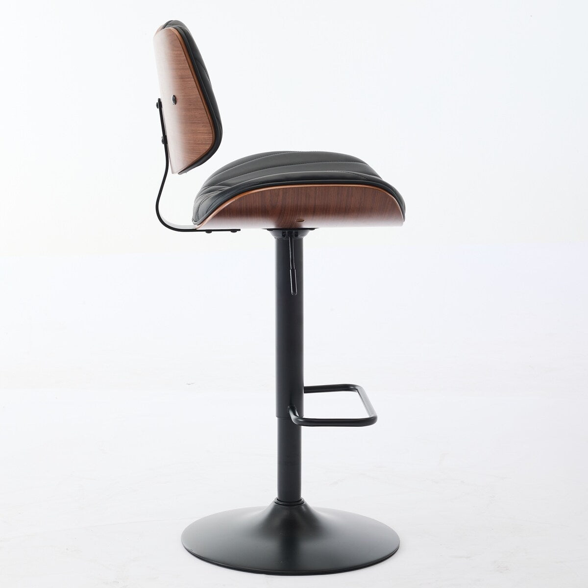 Mid Century Modern Walnut 360 Swivel Bar Stools Set of 4