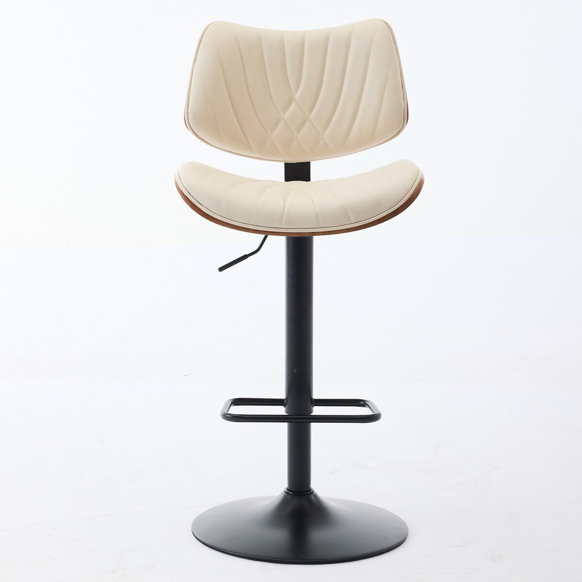 Mid Century Modern Walnut 360 Swivel Bar Stools Set of 4