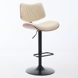 Mid Century Modern Walnut 360 Swivel Bar Stools Set of 4