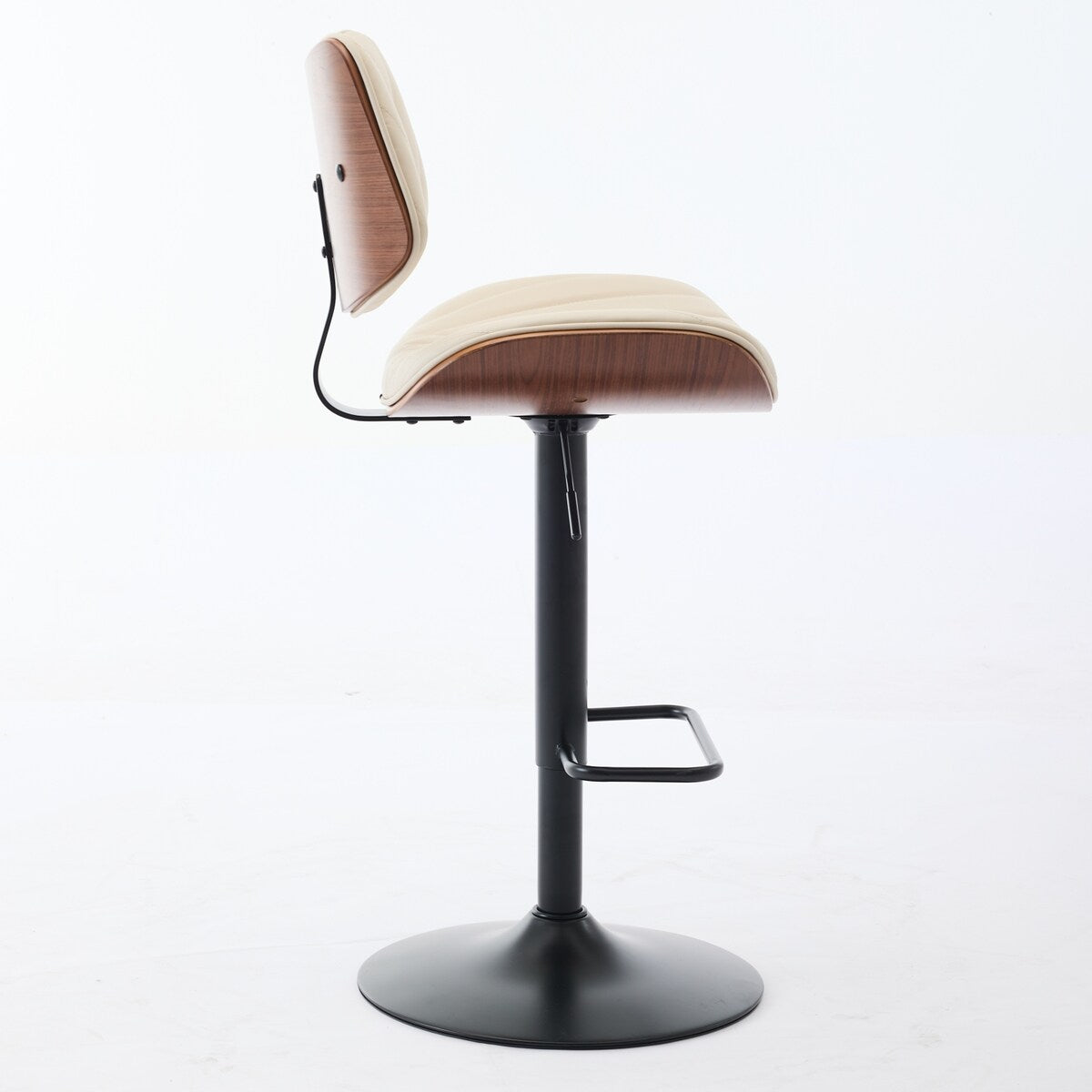 Mid Century Modern Walnut 360 Swivel Bar Stools Set of 4