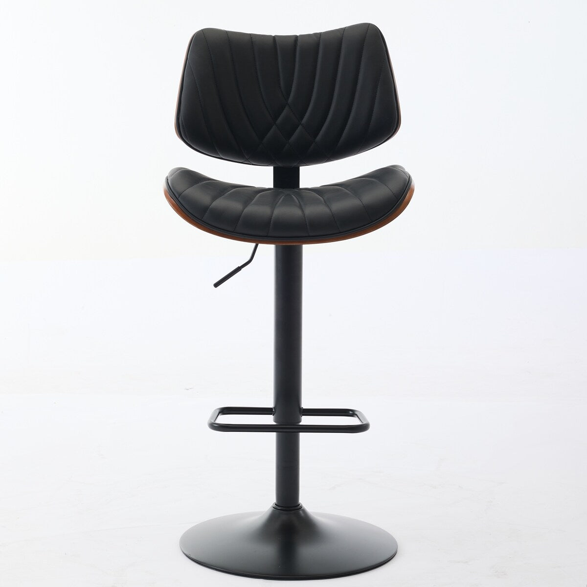 Mid Century Modern Walnut 360 Swivel Bar Stools Set of 4