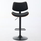 Mid Century Modern Walnut 360 Swivel Bar Stools Set of 4