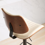 Mid Century Modern Walnut 360 Swivel Bar Stools Set of 4