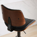 Mid Century Modern Walnut 360 Swivel Bar Stools Set of 4