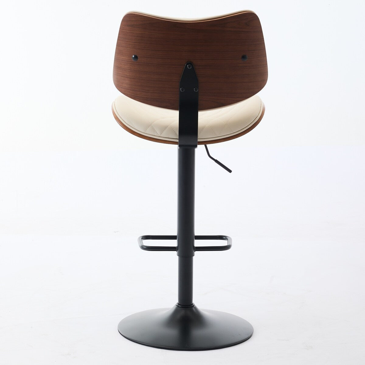 Mid Century Modern Walnut 360 Swivel Bar Stools Set of 4