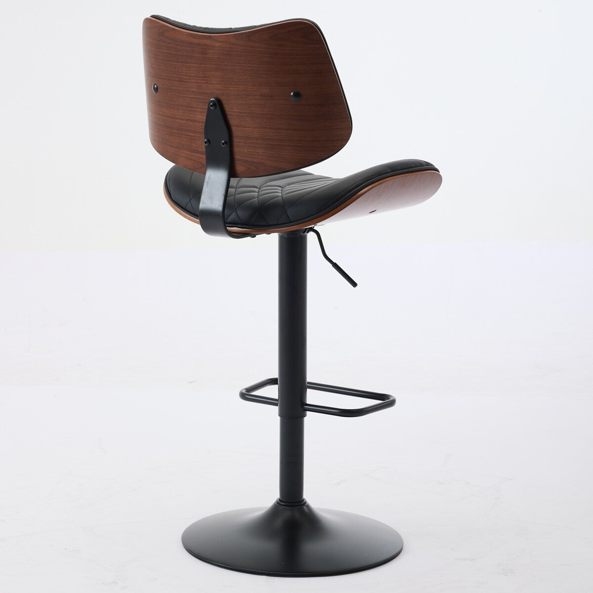 Mid Century Modern Walnut 360 Swivel Bar Stools Set of 4