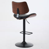 Mid Century Modern Walnut 360 Swivel Bar Stools Set of 4