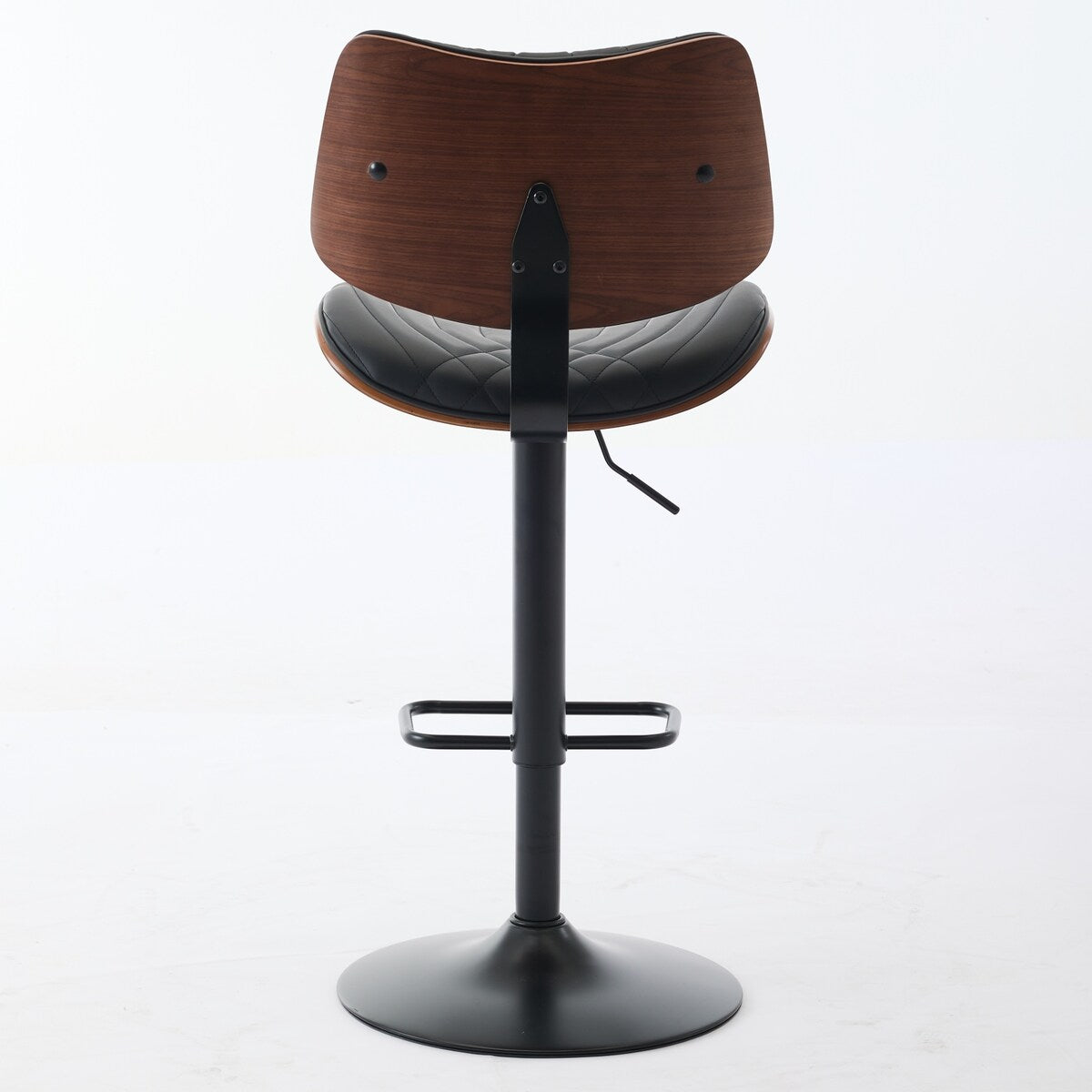 Mid Century Modern Walnut 360 Swivel Bar Stools Set of 4