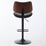 Mid Century Modern Walnut 360 Swivel Bar Stools Set of 4