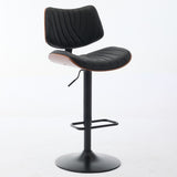 Mid Century Modern Walnut 360 Swivel Bar Stools Set of 4