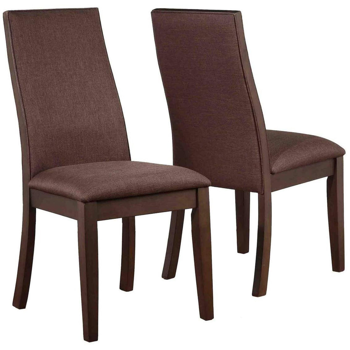 Mid-Century Modern Wood and Fabric Design Dining Chairs (Set of 2)