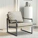 Mid Century Upholstered Armchair PU Leather Accent Chair with Metal Frame Extra-Thick Padded Backrest Sofa Chairs