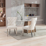 Velvet Upholstered Dining Chairs (Set of 2) with Stainless Steel Legs
