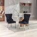 Velvet Upholstered Dining Chairs (Set of 2) with Stainless Steel Legs