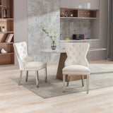 Velvet Upholstered Dining Chairs (Set of 2) with Stainless Steel Legs