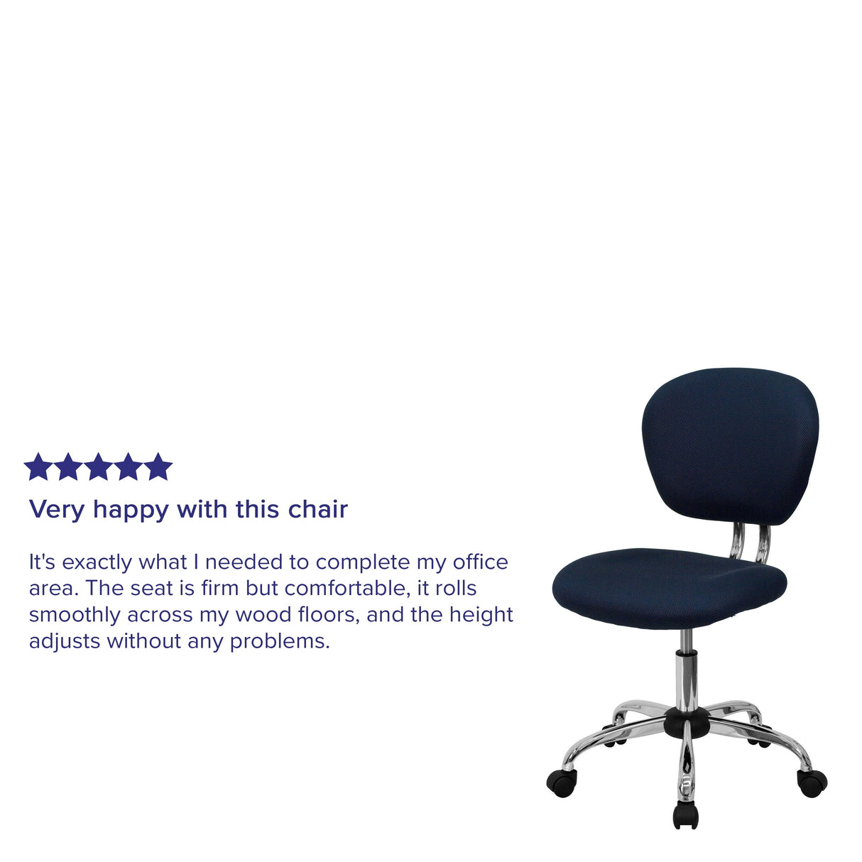 Mid-back Mesh Padded Swivel Task Office Chair with Chrome Base