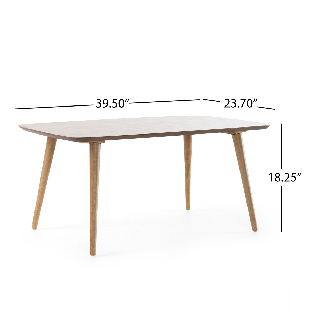 Mid-century Coffee Table, Rubber Wood Material, Suitable for Living Room, Office, and Dining Room