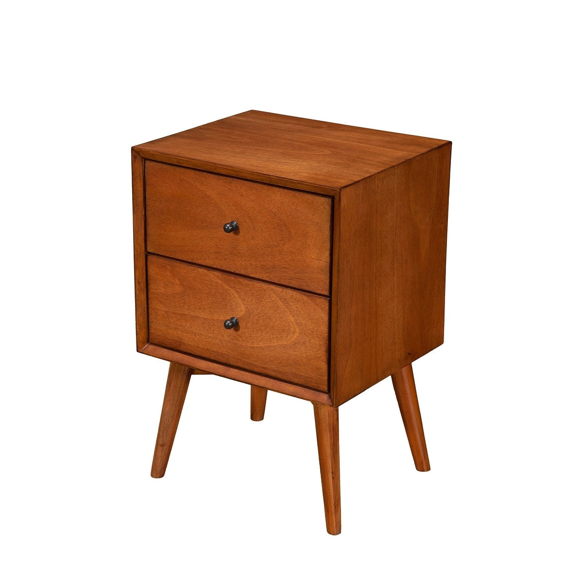 Mid-century Wood/Veneer 2-drawer Nightstand