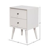 Mid-century Wood/Veneer 2-drawer Nightstand