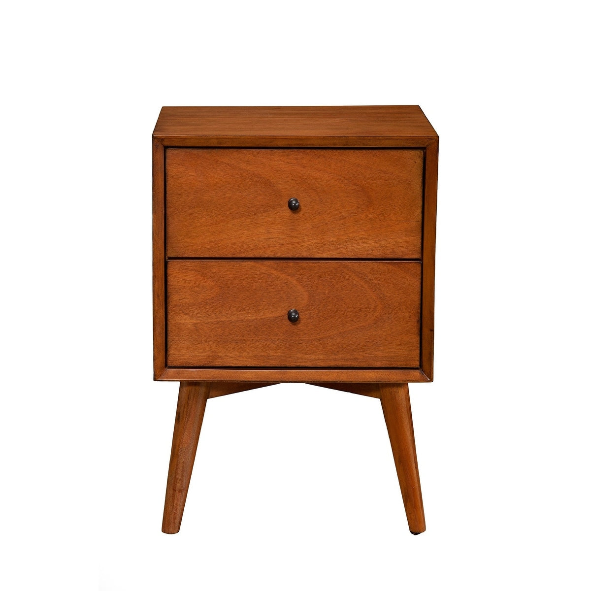Mid-century Wood/Veneer 2-drawer Nightstand