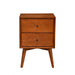 Mid-century Wood/Veneer 2-drawer Nightstand