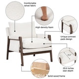 Mid-century modern velvet upholstered chair, lounge chair with padded seat cushion for living room, bedroom, studio