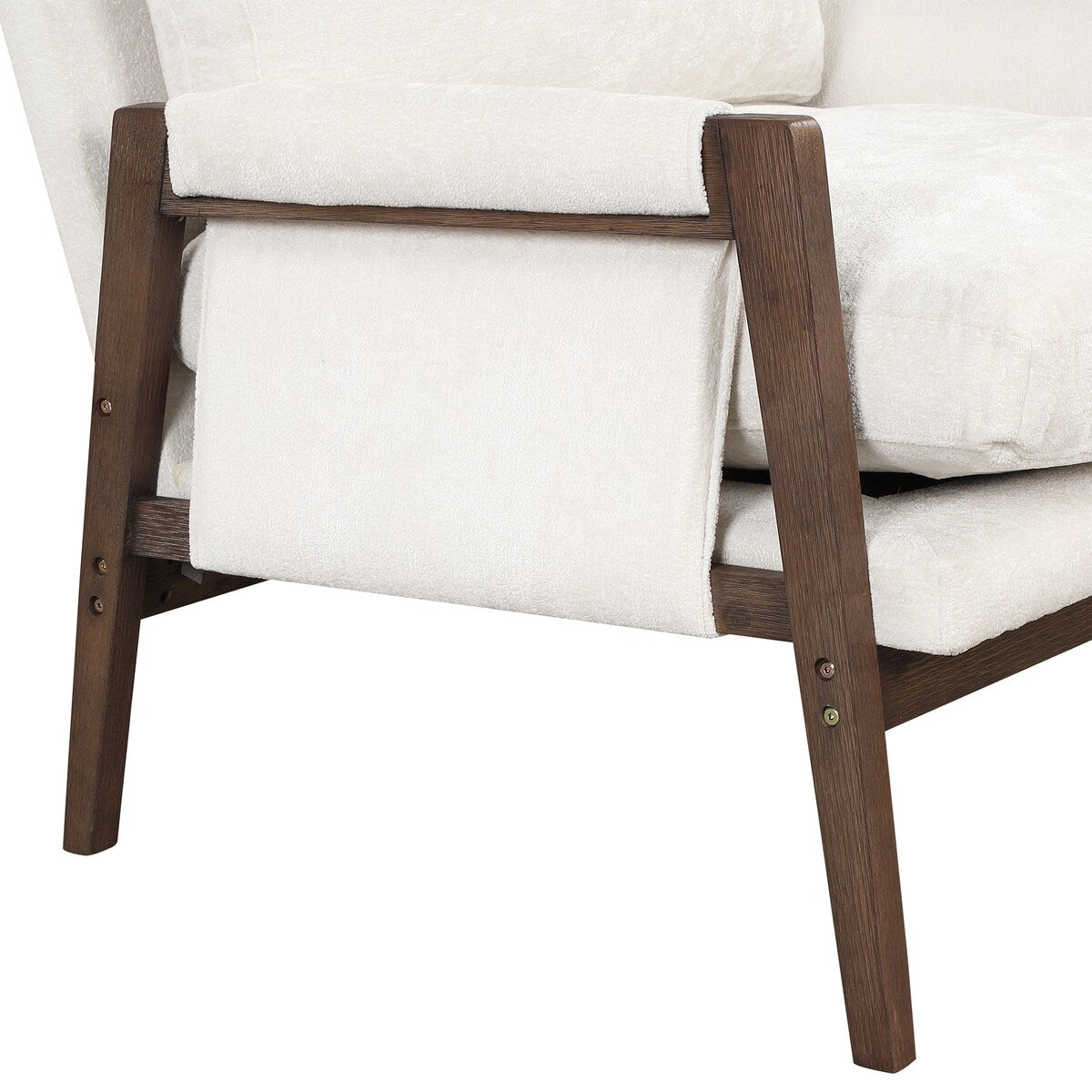 Mid-century modern velvet upholstered chair, lounge chair with padded seat cushion for living room, bedroom, studio