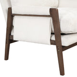 Mid-century modern velvet upholstered chair, lounge chair with padded seat cushion for living room, bedroom, studio