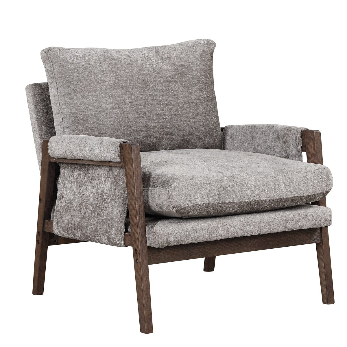 Mid-century modern velvet upholstered chair, lounge chair with padded seat cushion for living room, bedroom, studio