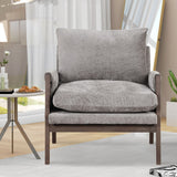 Mid-century modern velvet upholstered chair, lounge chair with padded seat cushion for living room, bedroom, studio