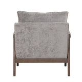 Mid-century modern velvet upholstered chair, lounge chair with padded seat cushion for living room, bedroom, studio