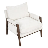 Mid-century modern velvet upholstered chair, lounge chair with padded seat cushion for living room, bedroom, studio