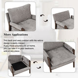 Mid-century modern velvet upholstered chair, lounge chair with padded seat cushion for living room, bedroom, studio