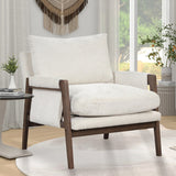 Mid-century modern velvet upholstered chair, lounge chair with padded seat cushion for living room, bedroom, studio