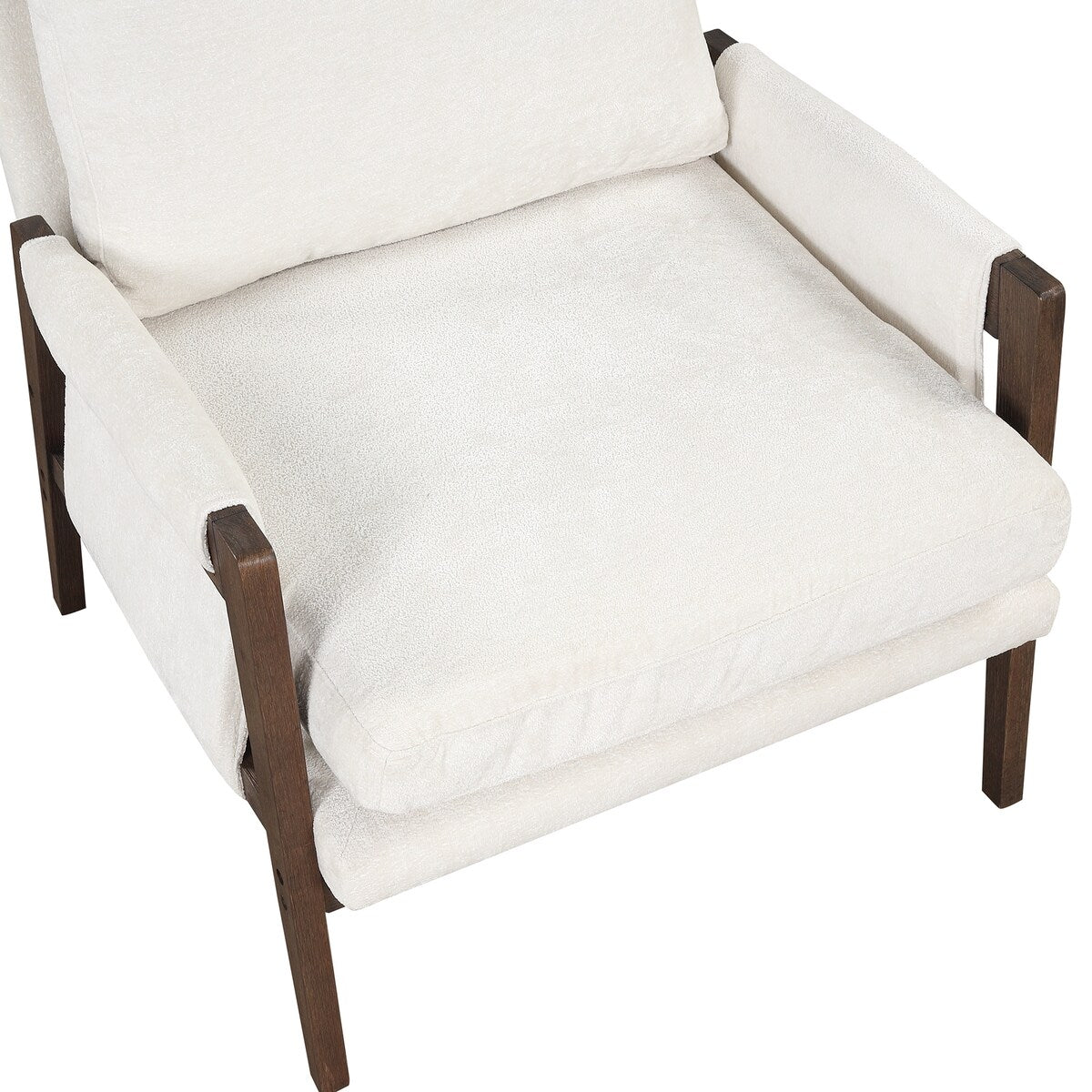 Mid-century modern velvet upholstered chair, lounge chair with padded seat cushion for living room, bedroom, studio