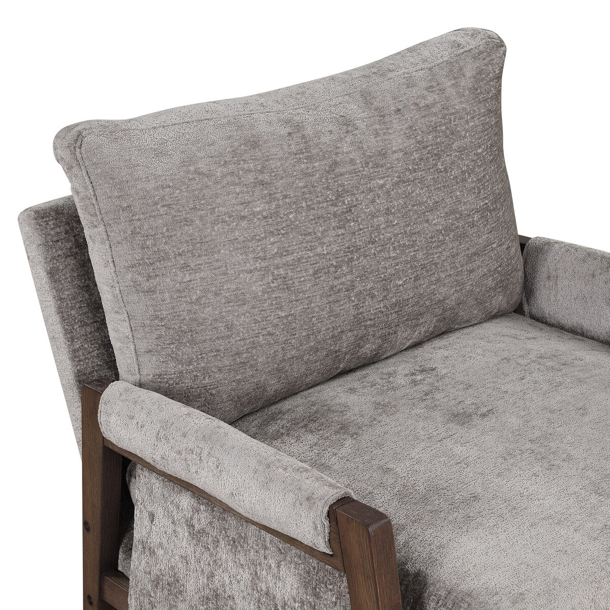 Mid-century modern velvet upholstered chair, lounge chair with padded seat cushion for living room, bedroom, studio