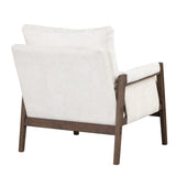 Mid-century modern velvet upholstered chair, lounge chair with padded seat cushion for living room, bedroom, studio