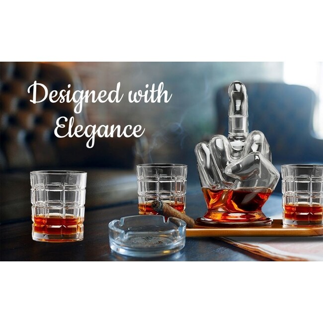 Middle Finger Whiskey Decanter Set - Middle Finger