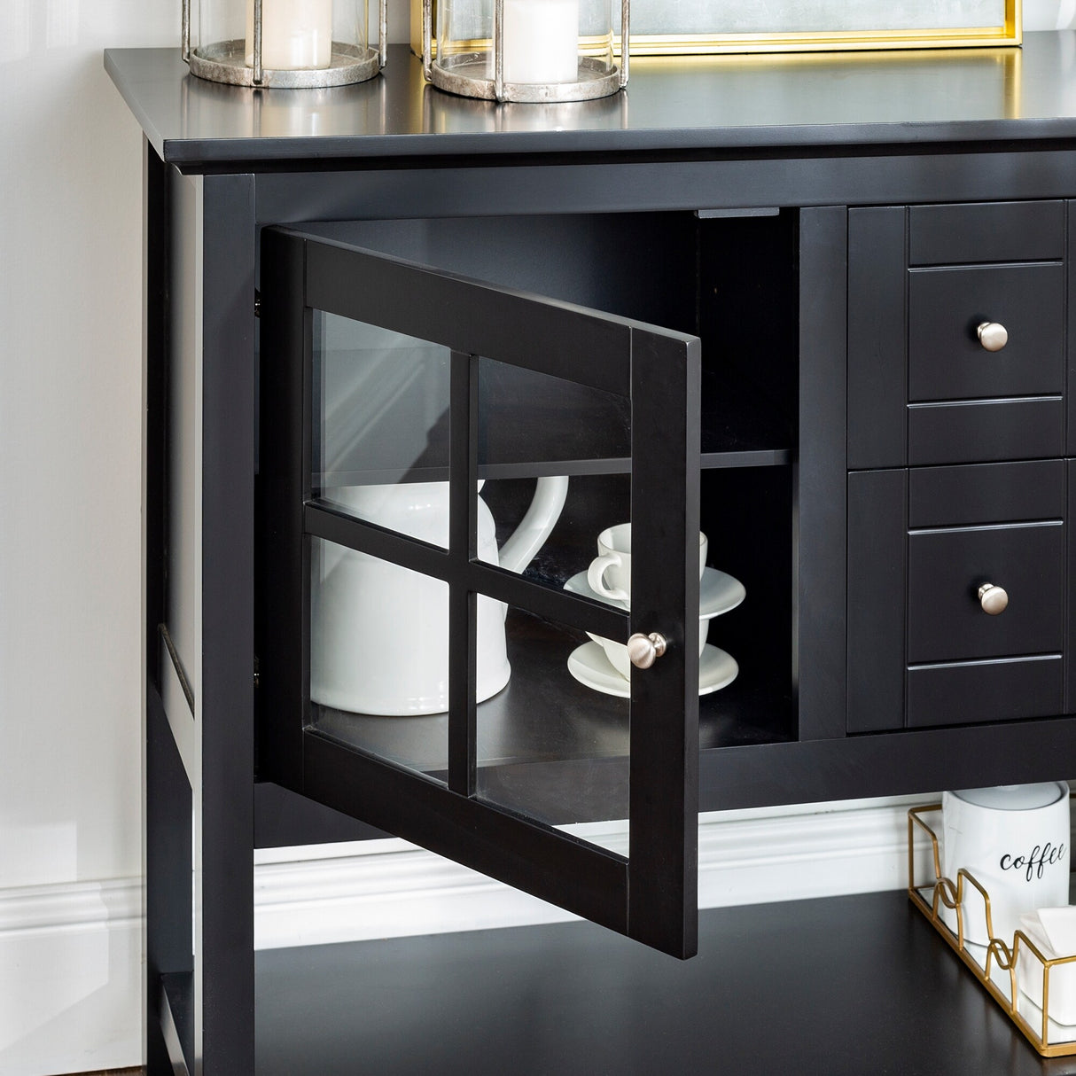 Middlebrook 52-inch Black Buffet Cabinet TV Console