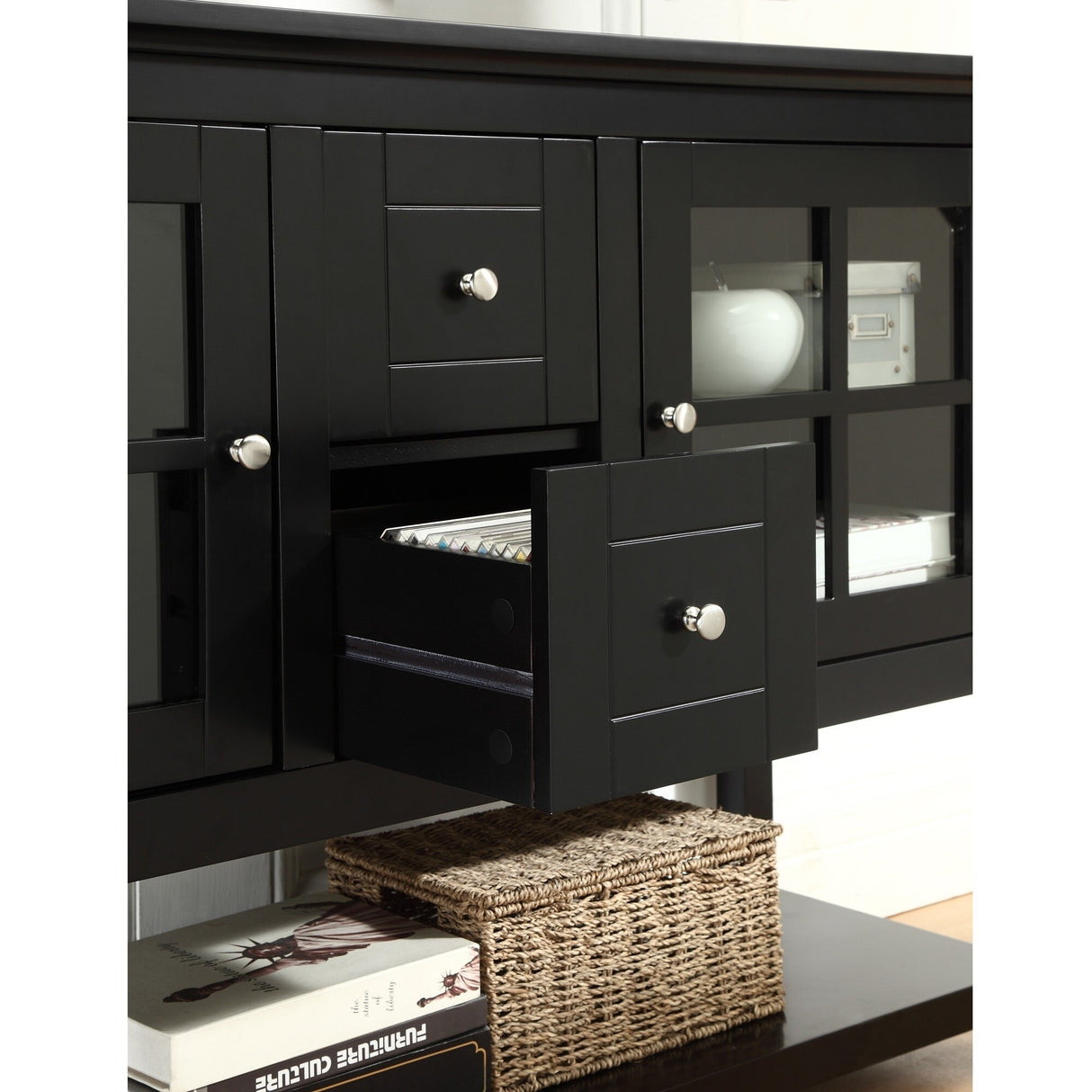 Middlebrook 52-inch Black Buffet Cabinet TV Console