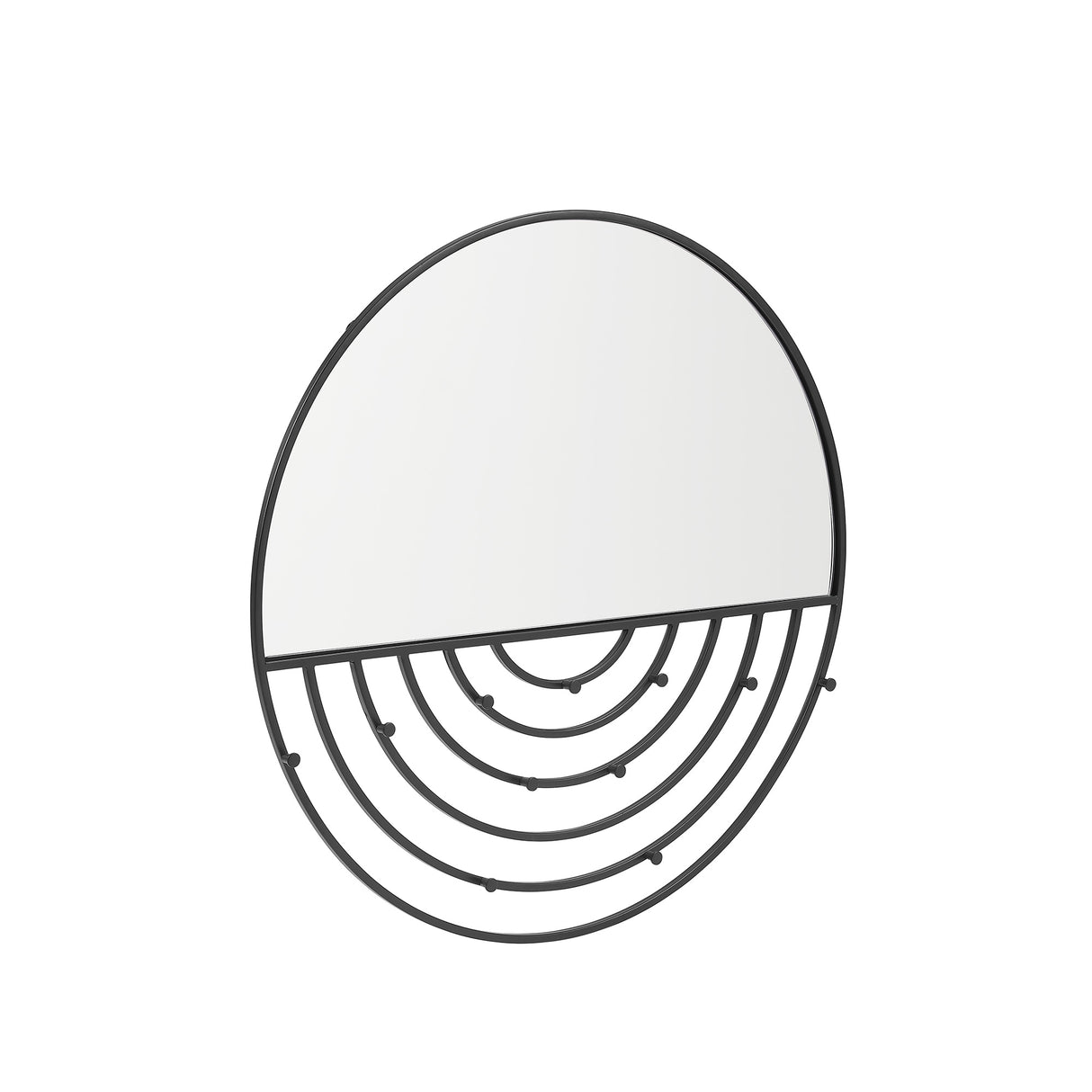 Middlebrook Round Mirror with Jewelry Hooks