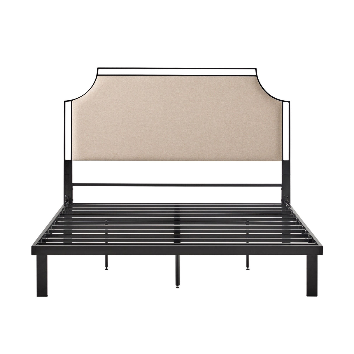 Middlebrook Designs Upholstered Curved Metal Queen Bedframe