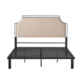 Middlebrook Designs Upholstered Curved Metal Queen Bedframe