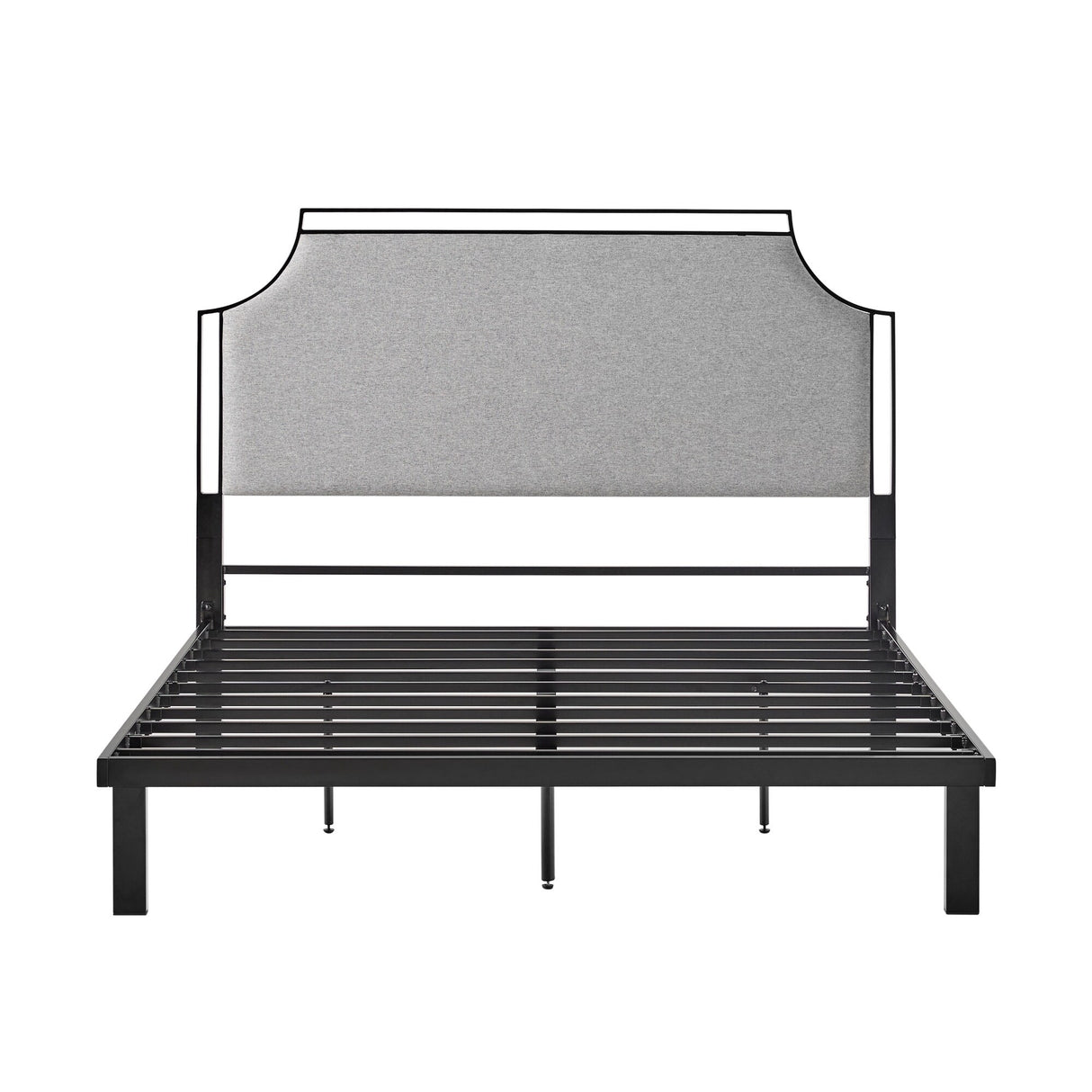 Middlebrook Designs Upholstered Curved Metal Queen Bedframe