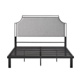 Middlebrook Designs Upholstered Curved Metal Queen Bedframe